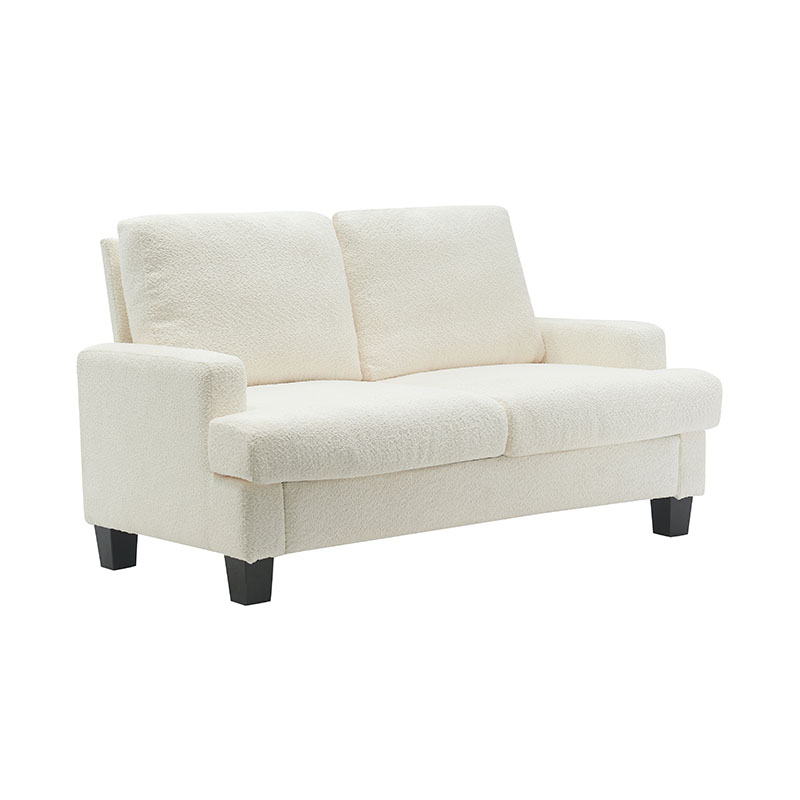 Modern Teddy Velvet White Fabric Sofa