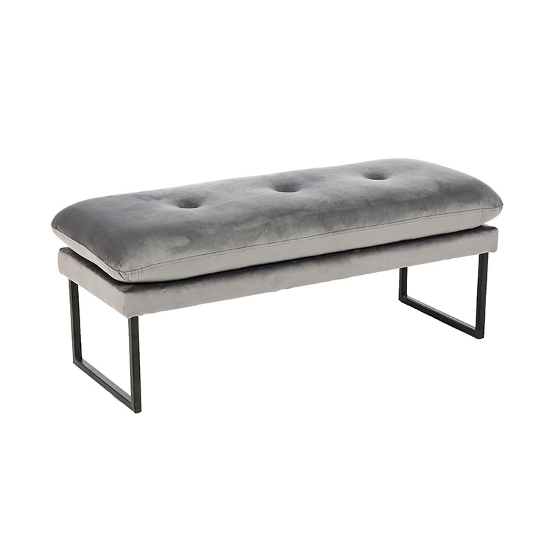 Flannel Grey Design Fabric Bench