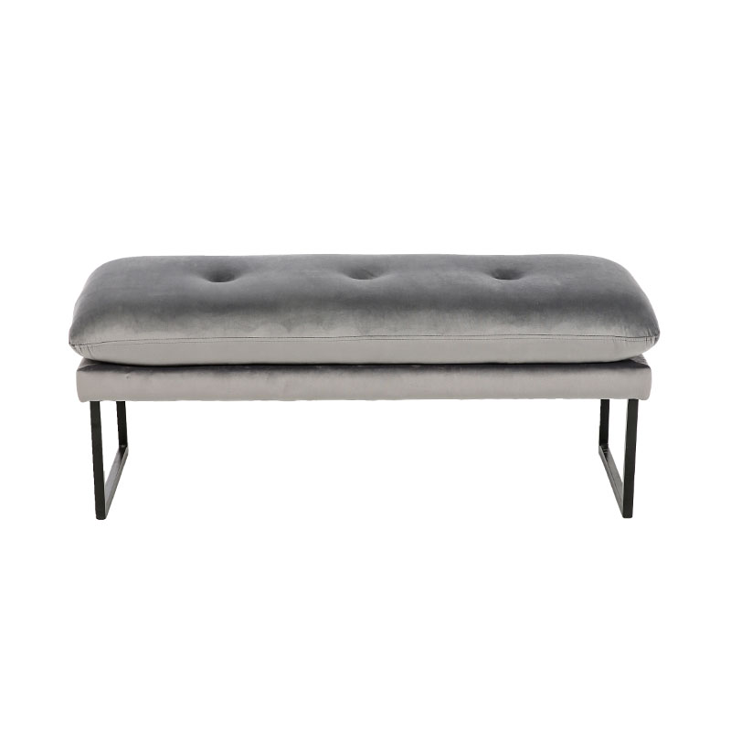 Flannel Grey Design Fabric Bench