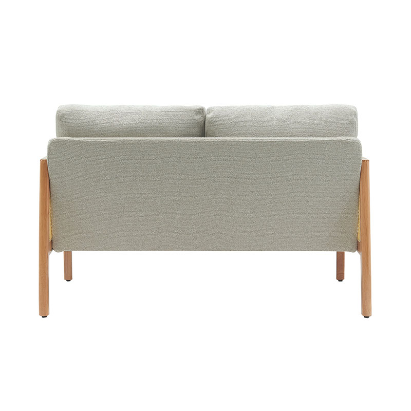 Rattan Armrest Linen Sofa