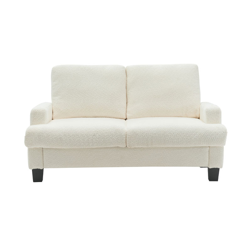 Modern Teddy Velvet White Fabric Sofa