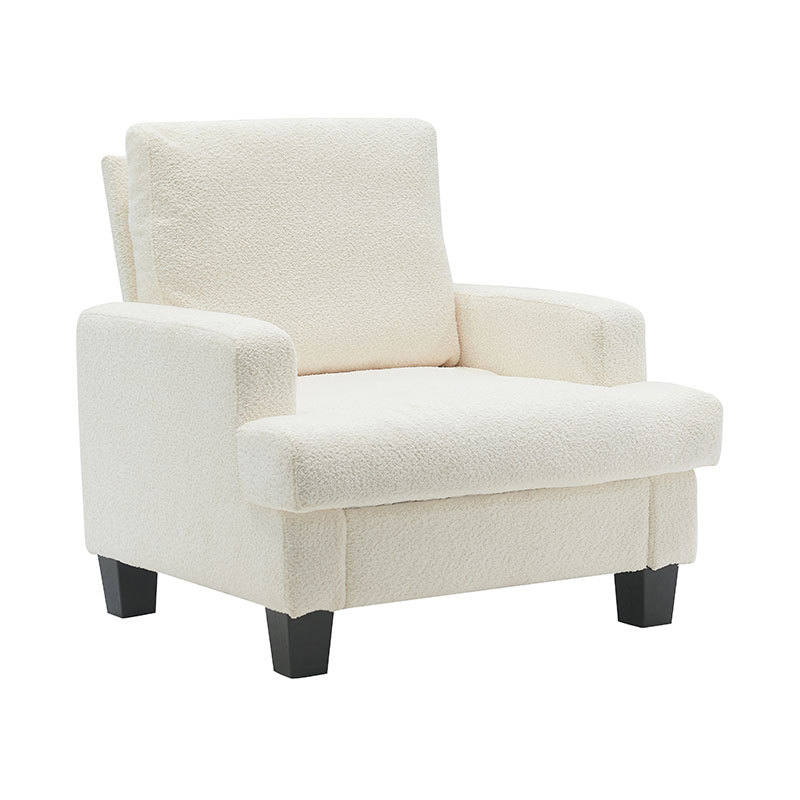 Modern Teddy Velvet White Fabric Sofa