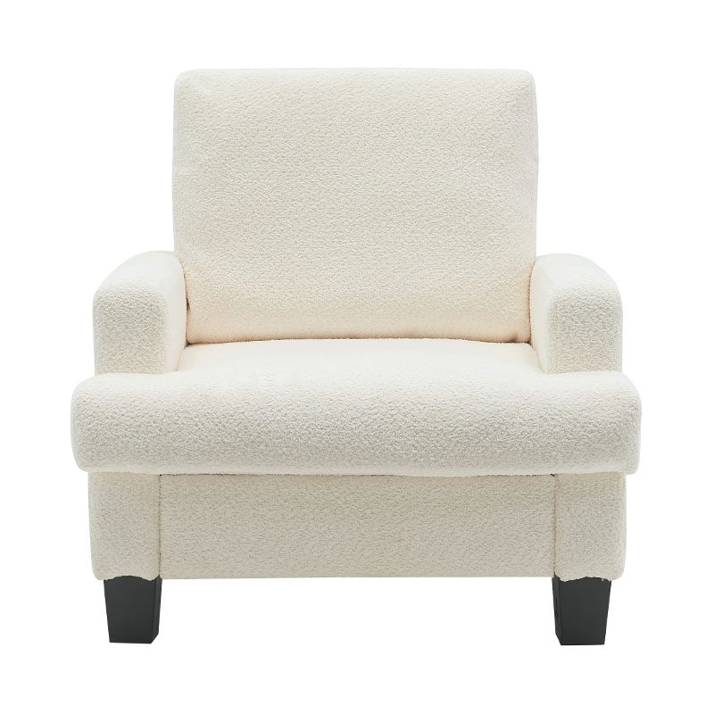 Modern Teddy Velvet White Fabric Sofa